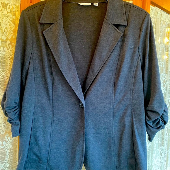 Susan Graver Jackets & Coats Charcoal Gray Blazer Poshmark
